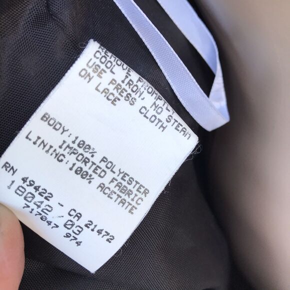 Jessica Scott McClintock Formal Long Black Gown White Lace Size 8 10 Vtg 80s 90s - Picture 7 of 8